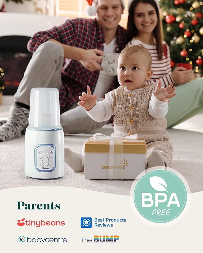 GROWNSY Bottle Warmer, 8-in-1 Fast Baby Milk Warmer with Timer for Breastmilk or Formula, Accurate Temperature Control, Multifunctional Baby Bottle Warmers for All Bottles- Blue
