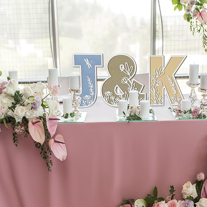 Layered 12 Inch Large Wooden Letters for Wall Decor, Flowered Paintable Wooden Nursery Letters for Crafts Wood Alphabet Letter B for Birthday Boho Nursery Name Sign Wedding Home Decoration