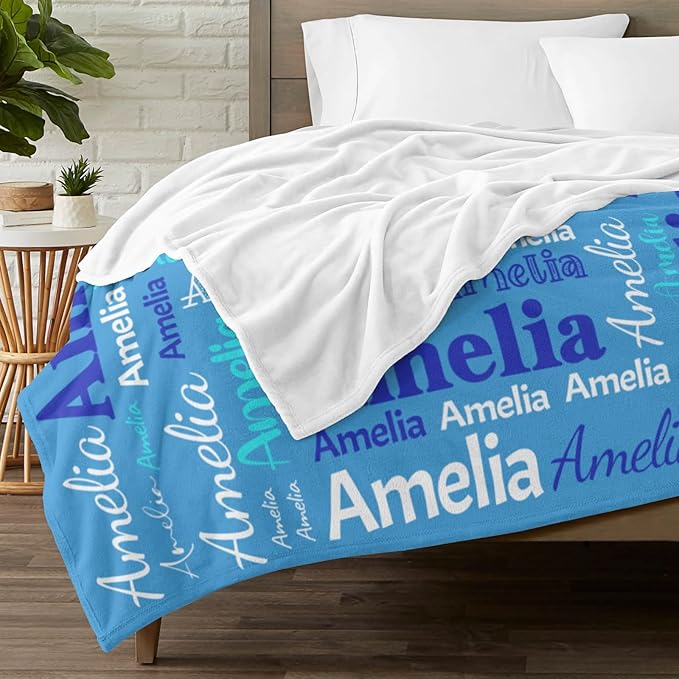 Dr.TOUGH Personalized Blanket for Adult Kids with Name Customized Blankets Personalized Throw Blanket for Christmas Birthday Gifts