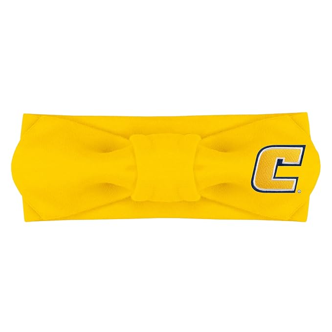 Creative Knitwear UTC Mocs Tennessee Chattanooga Infant Girls Gold Solid Hair Knot Headband Embroidered Logo - Size Newborn - 4T