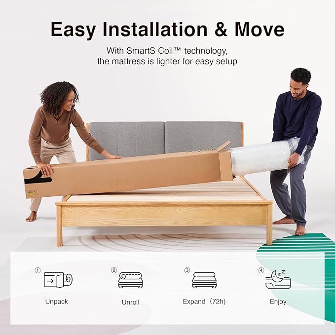 Novilla Full Size Mattress, 6 Inch Full Mattresses in a Box with Smarts™ Coil for Pressure Relief, Medium Plush Foam and Spring Hybrid Colchones with CertiPUR-US Certified for Kids