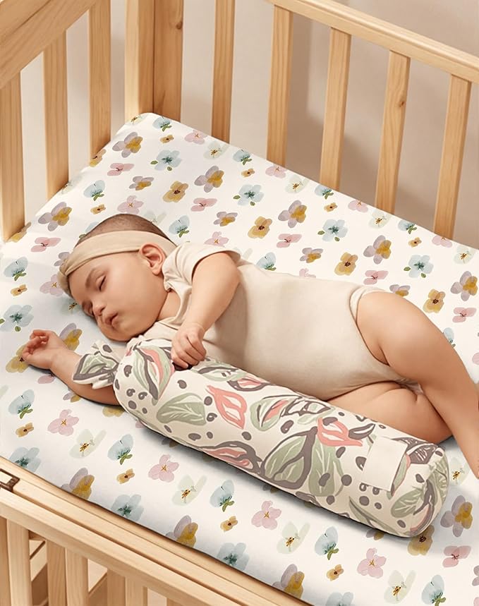 Pack and Play Sheets 2 Pack, Fitted Jersey Knit Mini Crib Sheets for Baby Boys and Girls, Compatible with Graco Pack N Play and Mini Crib Mattress (Rosy Days, Pack N Play/Mini Crib Sheets)