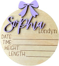 Generic Personalized 3D Baby Girl Name Announcement Sign - Custom Newborn Birth Stats - Hospital Photo Prop - Multiple Sizes & Fonts - 30 Color Options