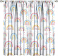 Kids Rainbow Curtains Boho Cartoon Colorful Stars Love Heart Lovely Abstract Art Pattern Print Window Drapes for Girl Bedroom Living Room Kitchen Decor,2 Panel Set,63Wx63H Inch Blackout