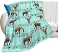 Elephant Blanket Musical Notes Decor Throw Blanket Super Soft Flannel Lightweight Fluffy Plush Fuzzy Fleece Blanket Gifts for Girl Woman Boys Kids Adults Man for Bed Sofa 40"X50"