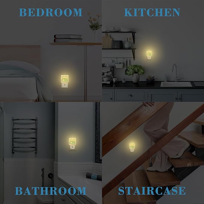 Night Light for Kids Girls Boys, Cute and Funny Dinosaur LED Night Light Plug into Wall with Dusk to Dawn Sensor for Room Decor, Hallway, Kitchen, Bathroom, Nursery, Stairs