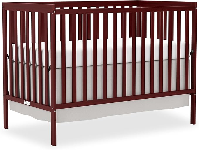 Baby Crib 5-in-1 Convertible, Wooden Nursery Cribs Converts to Toddler Bed, Daybed and Full Size Bed, 3 Adjustable Base, Non-Toxic Finish