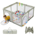 Foldable Baby Playpen,Portable Playpen for Babies and Toddler,50 * 50 Inch Kids Travel Play Pen with 4 Handlers,Carry Bag,Baby Play Yard for Indoor&Outdoor,Beige