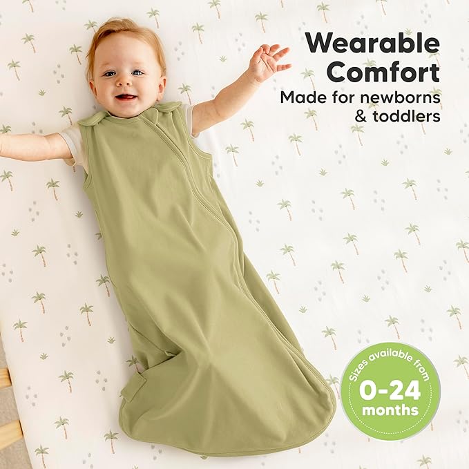 2-Pack Organic Baby Sleep Sacks, 100% Cotton - Soft & Breathable 0.5TOG Baby Wearable Blanket, Toddler Sleeping Sack 0-6 months, Easy to Wear Transitional Swaddles for Newborns, Infants (Nordic, S)