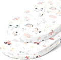 Bassinet Fitted Sheets for Delta Children and Simmons Kids Bassinet - Fits 16 x 32 Inch Oval Bassinet Mattress Pad – Snuggly Soft 100% Jersey Cotton – Farm Animals – 2 Pack
