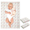 Vegan Leather Baby Changing Mat - Wipeable Portable Changing Pad, Foldable Travel Changing Mat for Baby, Newborns Toddlers Shower Gifts (Colorful Floral,20"*28")