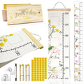 Wild Natural Flowers Baby Growth Height Chart with Keepsake Box Hook Pen Set 79 Inches Removable Ruler Measuring Chart Waterproof Canvas Measure Removable Wall Decor for Baby Kids Toddlers