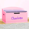 DIBSIES Personalized Creative Wonders Toy Box, Signature Series for Girls, 30 x 19.25 x 18 inches, Soft-Close Lid (Pink)