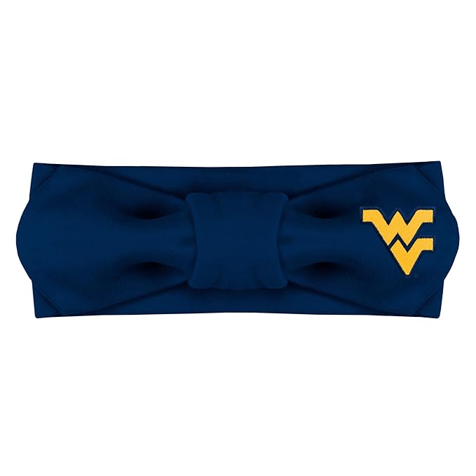 Creative Knitwear West Virginia Mountaineers Infant Girls Navy Solid Hair Knot Headband Embroidered Logo - Size Newborn - 4T