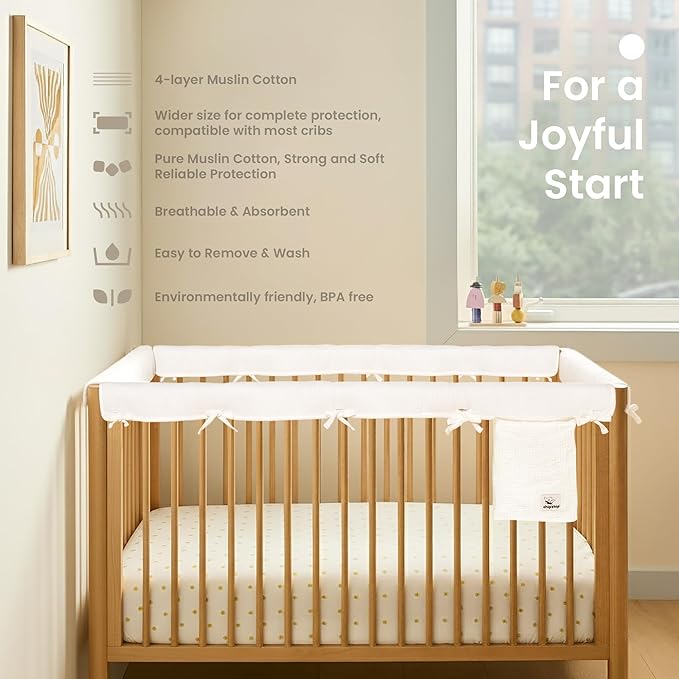 CHIPCHIP 4-Pack Cotton Muslin, 2 Long Panels 51"x7" + 2 Short Panels 27.5"x7"