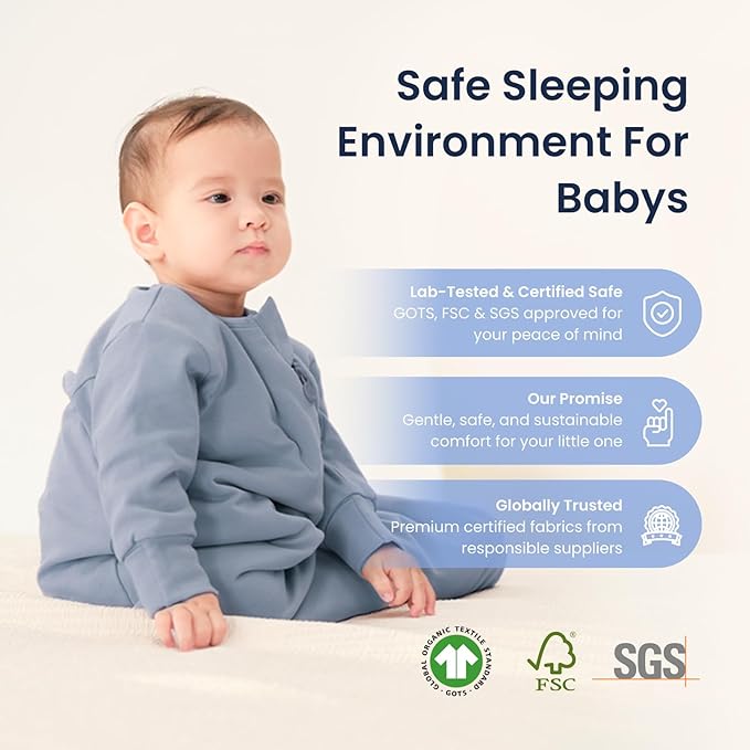 Unisex Sleeping Bag for Babies and Toddlers 1.0 Tog Sleep Sack 6-18 Months, Newborn Sleep Sack, Wearable Blanket Baby, One Piece Long Sleeves, Gifts for Baby