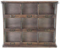 Contemporary Home Living 26.75" Brown Vintage Distressed Wooden Wall with 9ct Cubbies