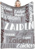 Dr.TOUGH Personalized Blankets with Name Customized Baby Blankets for Girls Boys Adults Monogrammed Blankets and Throws Christmas Birthday Mothers Fathers Valentines Day Gift (Grey,60''×80'')