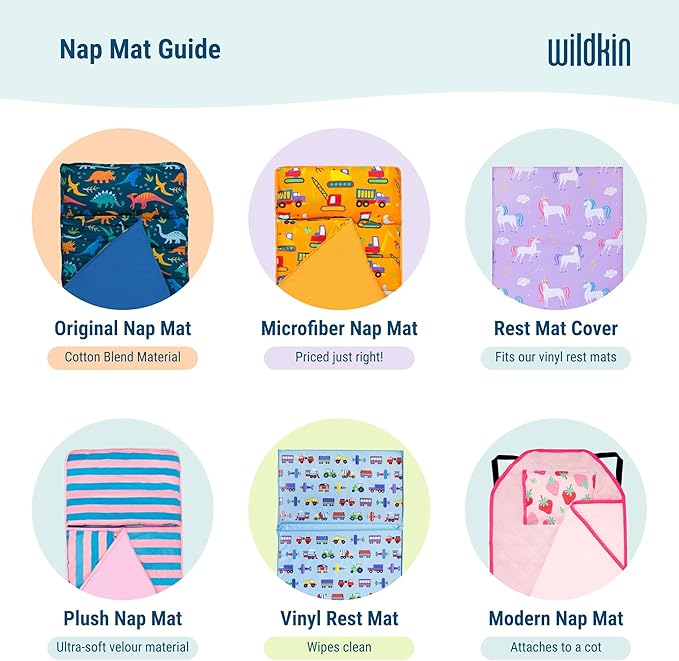 Wildkin Kids Original Nap Mat – Cozy Kids Sleep Mat with Pillow, Ideal for School & Travel - Camo Green