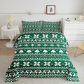 Feelyou Christmas Bedding Set for Kids Boys Girls Full Size Xmas Deer Elk Decor Comforter Set Ultra Soft Xmas Snowflake Comforter Winter Duvet Quilt Bedroom Decor Christmas Decor Quilt