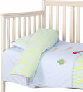 Baby Crib Bedding Set 2-Piece – 100% Cotton Poplin Toddler Crib Duvet Cover Set (40x48") with Embroidered Pillowcase (12x18"), Soft & Breathable Baby Quilt Cover, Infant Bed Linen, Machine Washable