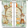 Kids Safari Animal Curtains Cute Watercolor Wildlife Jungle Window Treatments for Boys Girls Bedroom Inspirational Motivational Quotes Nursery Children Drapes for Living Room W63xL72