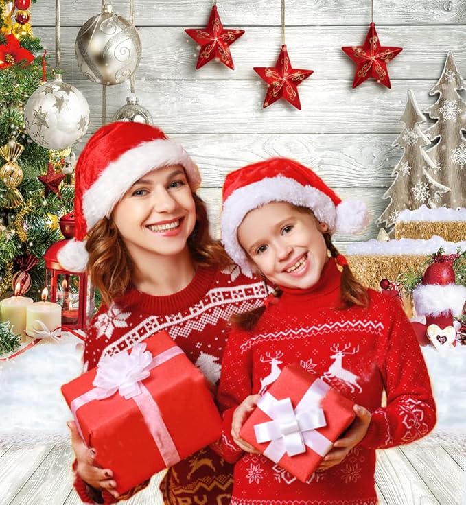 CYLYH 6x8ft Christmas Backdrop for Photography Christmas White Wood Floor Photography Backdrop Winter Snow Wooden Floor Xmas Background Newborn Christmas New Year Party Banner Decorop