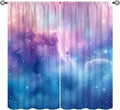 Starry Sky Galaxy Curtains, Outer Space Glitter Dreamy Gradient Romantic Blackout Window Curtains Drapes for Kids Girls Boys Adults Bedroom Nursery 42" W X 63" L