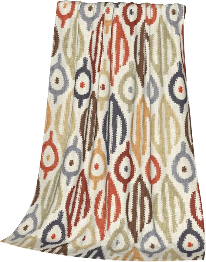 Boho Blanket for Women Kids Adults Flannel Decor Soft Ethnic Pattern Throw Blankets for Couch Travel Nap 60x50 Inches