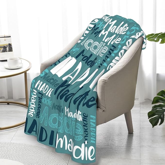 Dr.TOUGH Personalized Blankets with Name Customized Baby Blankets for Girls Boys Adults Monogrammed Blankets and Throws Christmas Birthday Mothers Fathers Valentines Day Gift (Blue Bird, 40''×50'')