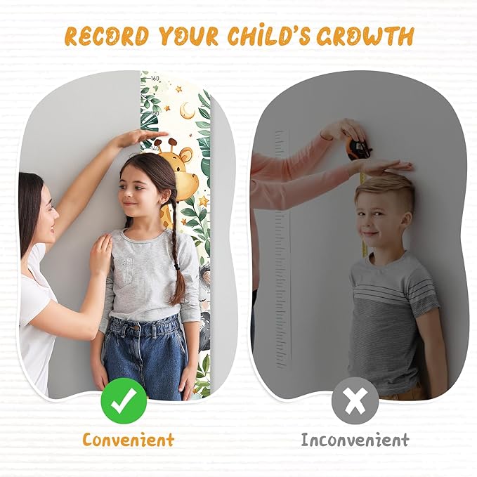 Height Chart for Kids, Height Measurement for Kids Wall Decor, Playroom Wall Decor, Nursery Wall Decor, Kids Bathroom Decor (Cute Animals)
