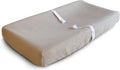 mushie Extra Soft Muslin Fitted Changing Pad Cover (Pale Taupe)