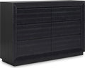 Signature Design by Ashley Londer Casual 6-Drawer Dresser with Safety Stop and Felt Lined, Black