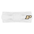 Creative Knitwear Purdue Boilermakers Infant Girls White Solid Hair Knot Headband Embroidered Logo - Size Newborn - 4T