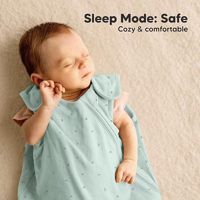 KeaBabies 2-Pack Organic Baby Sleep Sacks, 100% Cotton - Soft & Breathable 0.5TOG Baby Wearable Blanket, Toddler Sleeping Sack 0-6 months, Easy to Wear Transitional Swaddles for Newborns (Bunnies, S)
