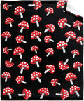 Thuswarm Cute Red Mushroom Flannel Blanket for Autumn Winter Gifts Warm Cozy Soft Funny Print Throw for Bed Couch Sofa 60”×50” Medium for Teen