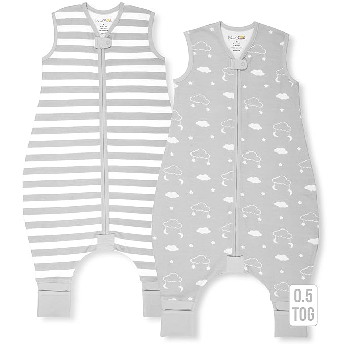 Mama Cheetah Toddler Sleep Sack with Feet, 0.5 TOG Organic Cotton Baby Wearable Blankets with Legs, Baby Sleeping Bag for Walkers, Early Walker 6-18 Month