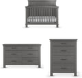 Child Craft Denman Crib, Dresser and Chest Nursery Set, 3-Piece, Includes 4-in-1 Convertible Crib, Dresser and Chest, Grows with Your Baby (Midnight Gray)