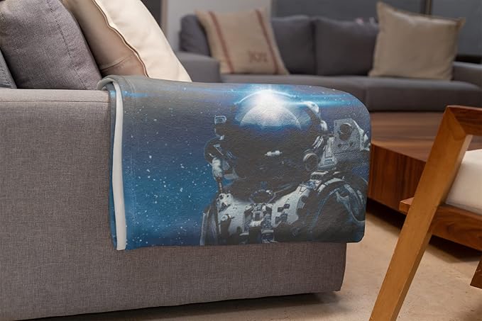 Personalized Astronaut Space Blanket | Fleece Throw Blanket | Custom Adult and Kids Blanket | Soft Warm Blanket | Travel Blanket | Blanket for Boys and Girls (Space V5, Fleece - 50x60)