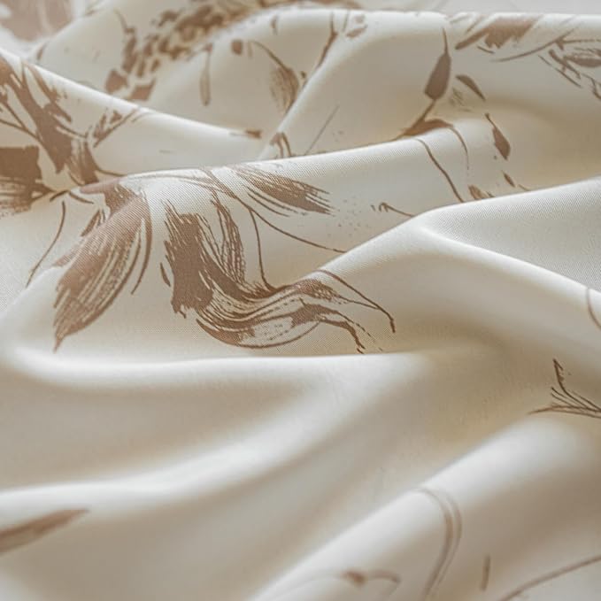 ENJOYBRIDAL Floral 63 Inch Curtains for Bedroom Cute Drapes Boho Semi Sheer Living Room Short Window Curtain Panels Retro Light Filtering Farmhouse Rod Pocket 2 Panels Window Treatments
