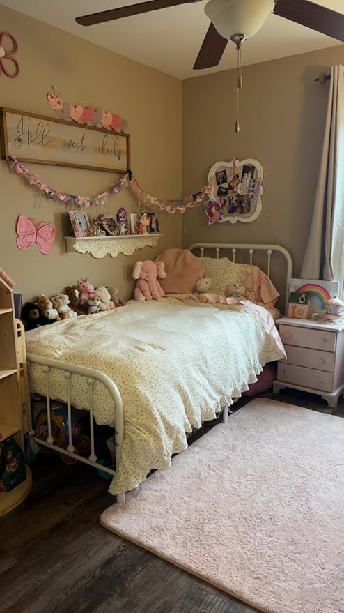 BuLuTu Double-Layer Cotton Muslin Duvet Cover Queen Size, Chic Shabby Princess Ruffled Quilt Cover 90"x90", Pink Floral Print Bedding Comforter Cover with Zipper, No Pillowcase
