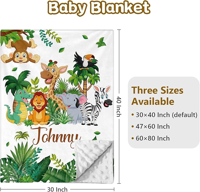 Custom Name Crib Bedding Set, 3 Pcs Personalized Baby Crib Bedding Set, Soft Forest Animals Nursery Crib Sets for Boys Girls, Double Layer Toddler Bedding Set Customized Gifts for Newborn Kids