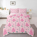 Feelyou Christmas Tree Comforter Set All Season Merry Christmas Bedding Set with 1 Pillow Cases Happy New Year Microfiber Kids Twin Bedclothes Xmas Bedroom Decor Duvet Quilt Soft Lightweight