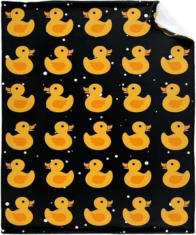 Thuswarm Cute Snowflake and Duck Flannel Blanket for Autumn Winter Gifts Warm Cozy Soft Funny Print Throw for Bed Couch Sofa 60”×50” Medium for Teen