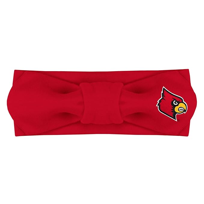 Creative Knitwear Louisville Cardinals Infant Girls Red Solid Hair Knot Headband Embroidered Logo - Size Newborn - 4T