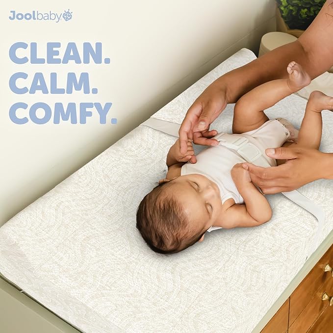 Jool Baby Changing Pad Covers (2 Pack) Soft & Comfortable, Fits Most Standard Diaper Changing Pads (Off-White & Oatmilk-Wave)