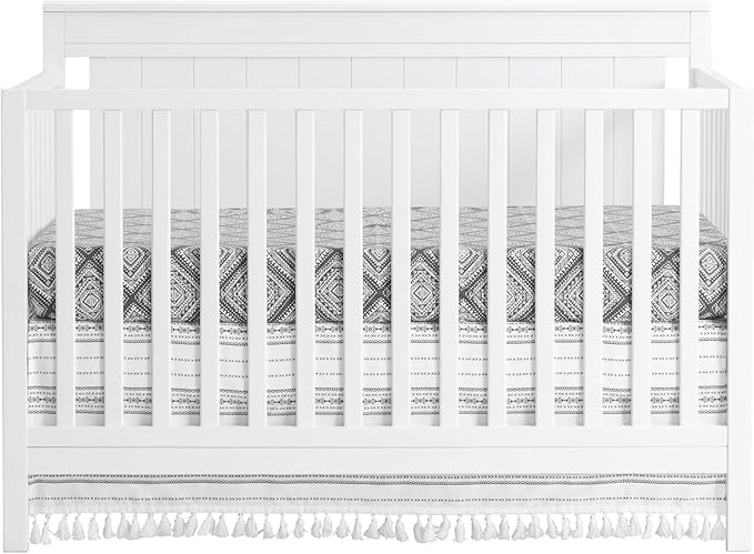 Oxford Baby Lazio 4-in-1 Convertible Baby Crib, Snow White, GreenGuard Gold Certified