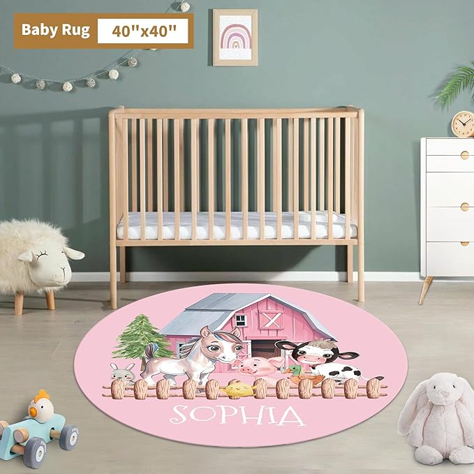 Custom Baby Crib Bedding Set, 3 Pcs Personalized Nursery Bedding Set with Name, Soft Baby Bedding Crib Sets with Blanket - Toddler Crib Sets for Girls Boys, Infant Newborn Gifts, Farm Animals