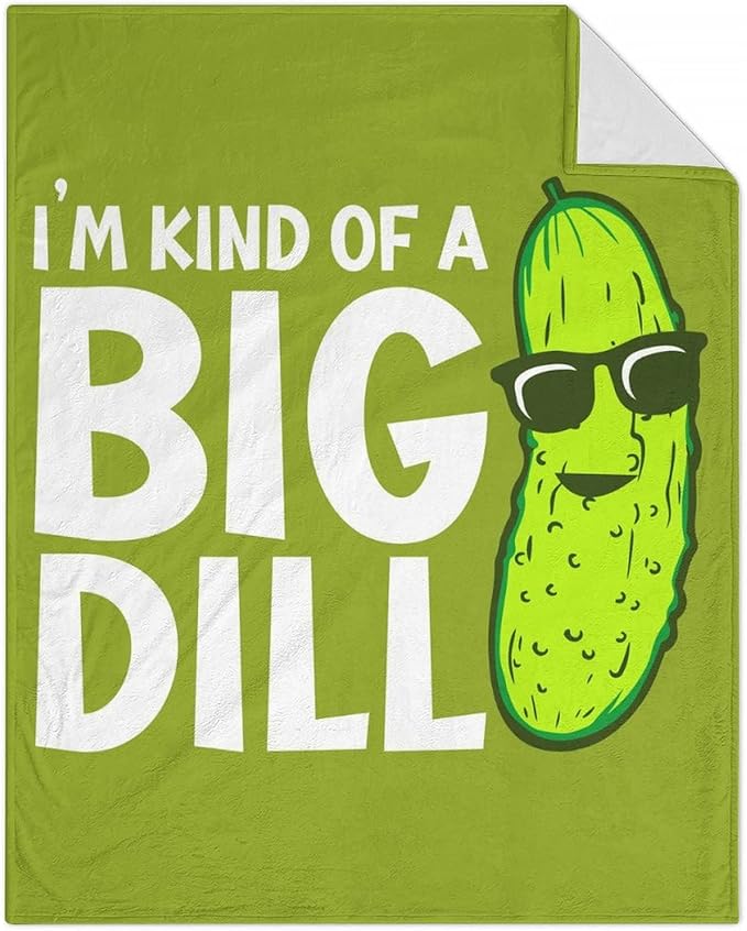 Pickle Throw Blanket for Baby - 30x40 Inches Lap Size - Soft Fluffy Cozy Blankets Gift - Green Funny Blanket Throws for Couch, Work