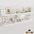 Fun Memories White Deep Floating Shelves, 72 x 12 Inch Long Wall Shelves, Large Display Shelf & Storage Shelf, Wood Floating Wall Shelves for Fireplace Mantel, Living Room, Home Office - Set of 2